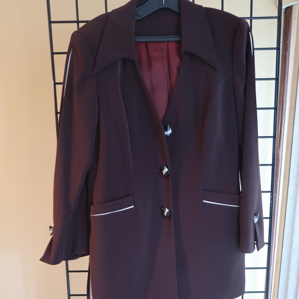 Sz. 6 2pc Suit Set Color: Chocolate w/ Pearl Sleeve Detail  - Never Worn